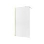 1400x900mm Brushed Brass Ribbed / Fluted Glass Double Shower Screen for Wet Room & Walk In Shower - Matira
