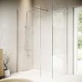1400x900mm Chrome Frameless Fluted Glass Walk in Shower Enclosure - Matira