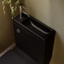 Matt Black Close Coupled Closed Back Toilet with Chrome Fittings & Sink on Top - Legend