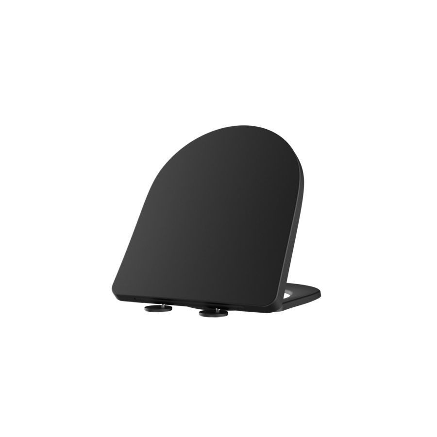 Matt Black Close Coupled Closed Back Toilet with Sink on Top & Chrome Fittings Cloakroom Suite - Legend