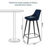 Grade A1 - Set of 2 Navy Blue Velvet Bar Stools with Backs - Macie