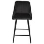 Set of 2 Charcoal Velvet Kitchen Stools with Backs - Macie