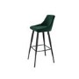 Pair of Dark Green Velvet Bar Stools - 77cm - Macie