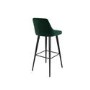 Pair of Dark Green Velvet Bar Stools - 77cm - Macie