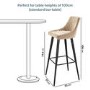 Set of 2 Beige Velvet Bar Stools with Back - 77 cm - Macie