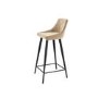 Set of 2 Beige Velvet Bar Stools with Backs - Macie