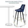 Grade A1 - Set of 2 Navy Blue Velvet Kitchen Stools with Backs - Maddy