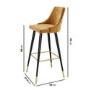 Mustard Velvet Kitchen Island Stools Set of 4 - Maddy
