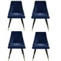 Grade A1 - Set of 4 Navy Velvet Dining Chairs - Maddy