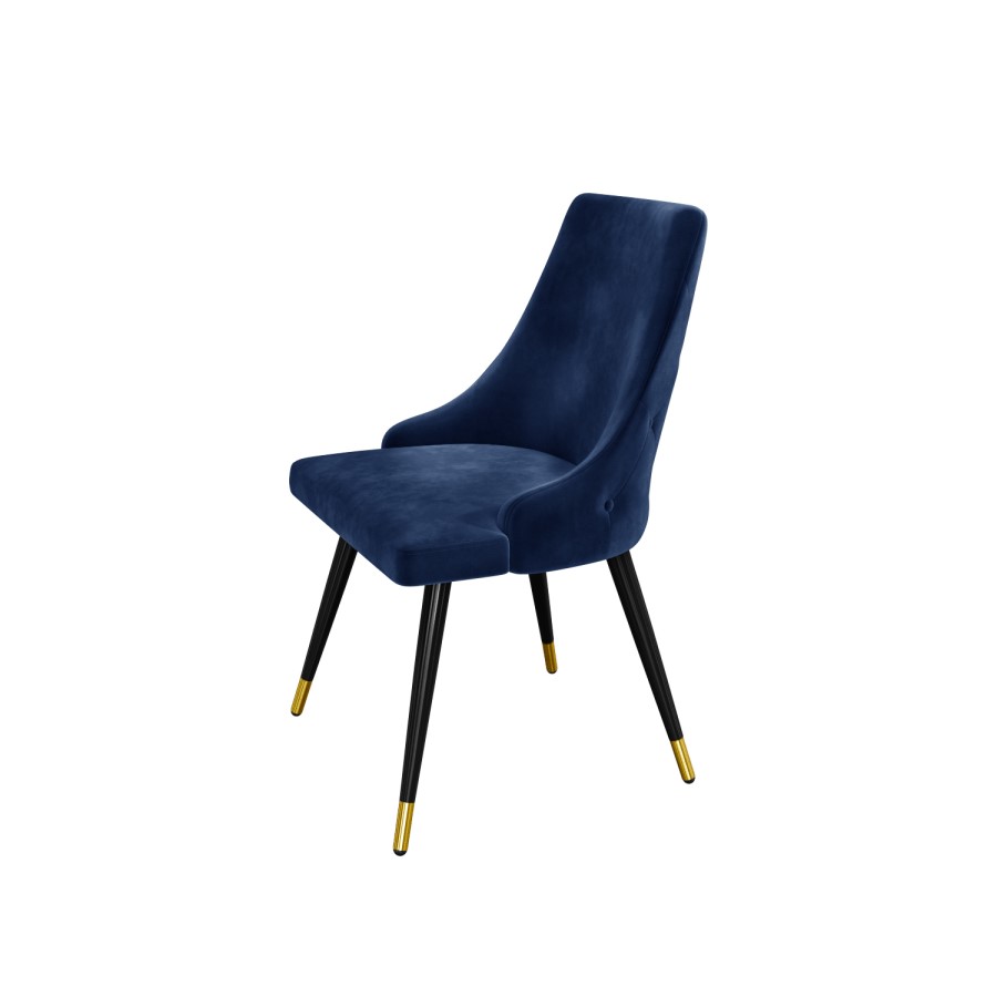 Set of 4 Navy Velvet Dining Chairs - Maddy