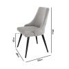 Set of 4 Light Grey Fabric Dining Chairs - Maddy