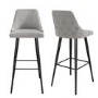 Grey Fabric Bar Stools Set of 2 - Maddy