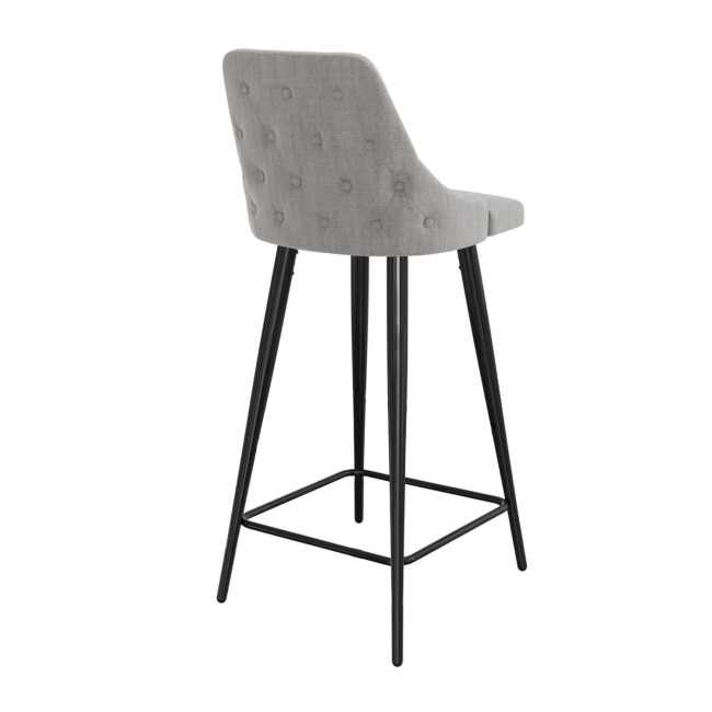 Set of 3 Grey Fabric Bar Stools with Backs - Maddy