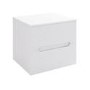 600mm White Fluted Wall Hung Countertop Vanity Unit with Basin - Melbourne