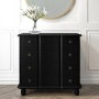 Meredith Vintage 4 Drawer Storage Cupboard with Curved Detail in Black