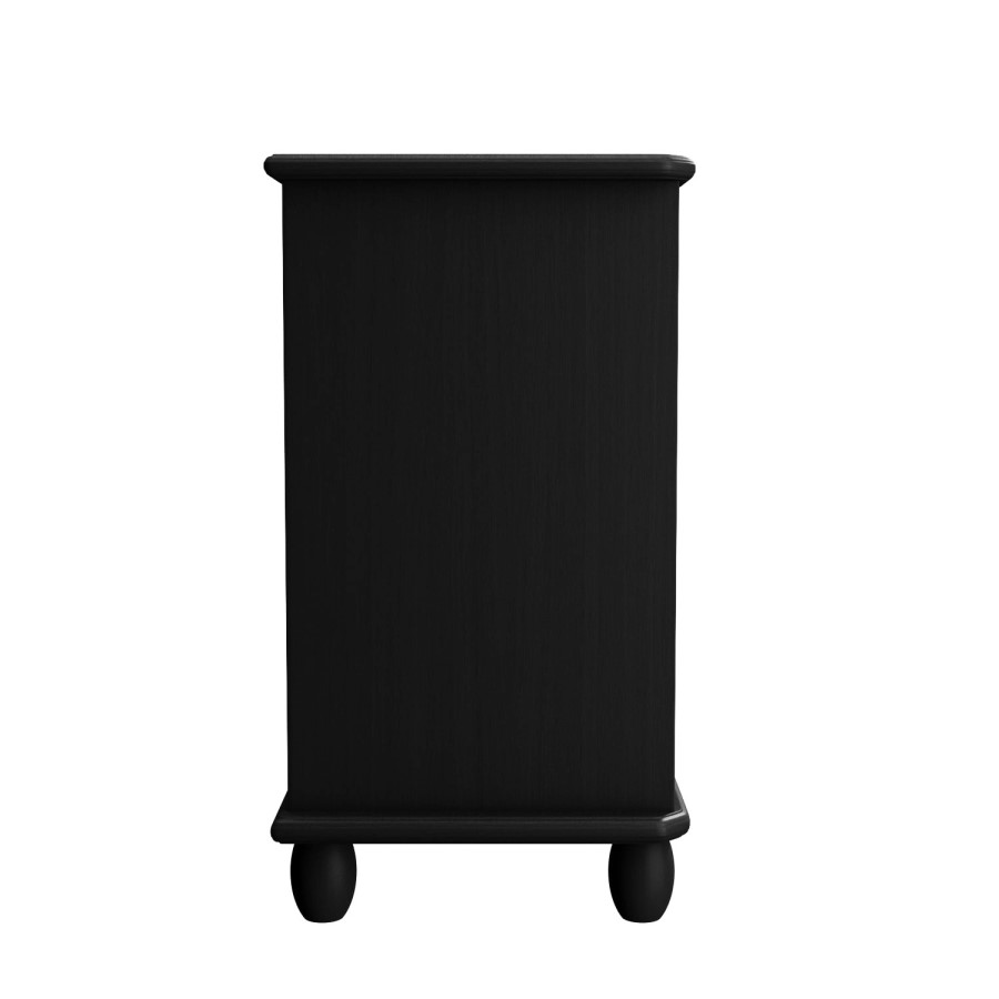 Meredith Vintage 4 Drawer Storage Cupboard with Curved Detail in Black