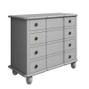 Meredith Vintage 4 Drawer Storage Cupboard with Curved Detail in Light Grey