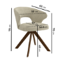 Set of 4 Beige Upholstered Swivel Dining Chairs with Walnut Legs - Mila