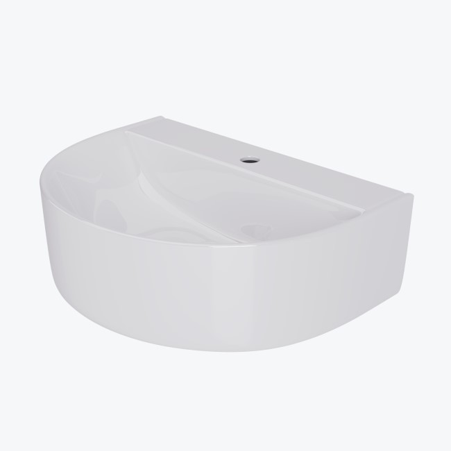 White Round Wall Hung Basin 607mm - Milos