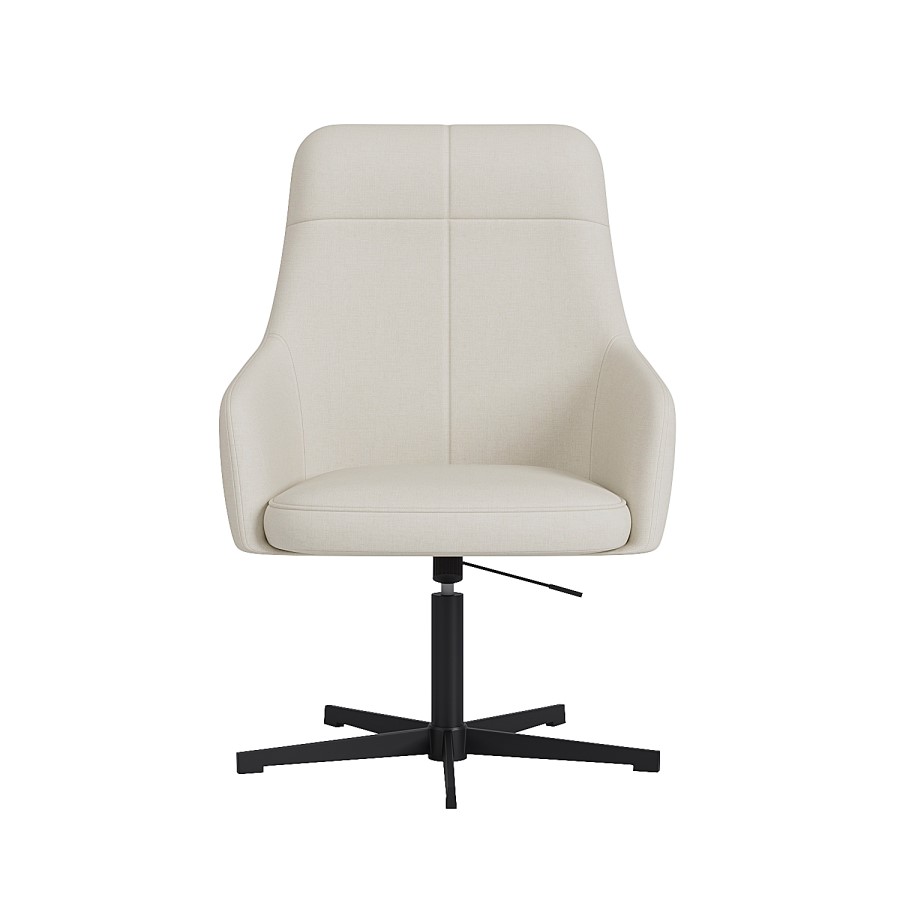 Cream Fabric Recliner Swivel Office Chair with Footrest  - Mila