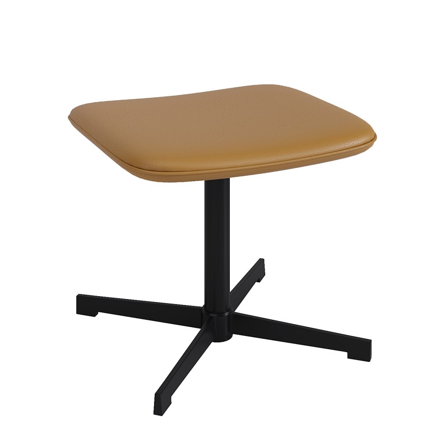 Tan Faux Leather Office Chair with Footrest - Mila