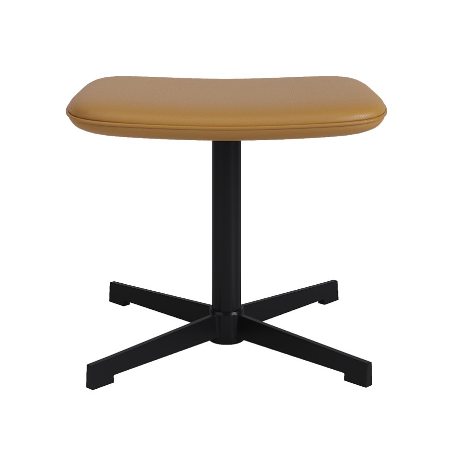 Tan Faux Leather Office Chair with Footrest - Mila