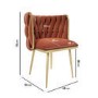 Orange Velvet Dressing Table Chair with Gold Legs - Malika