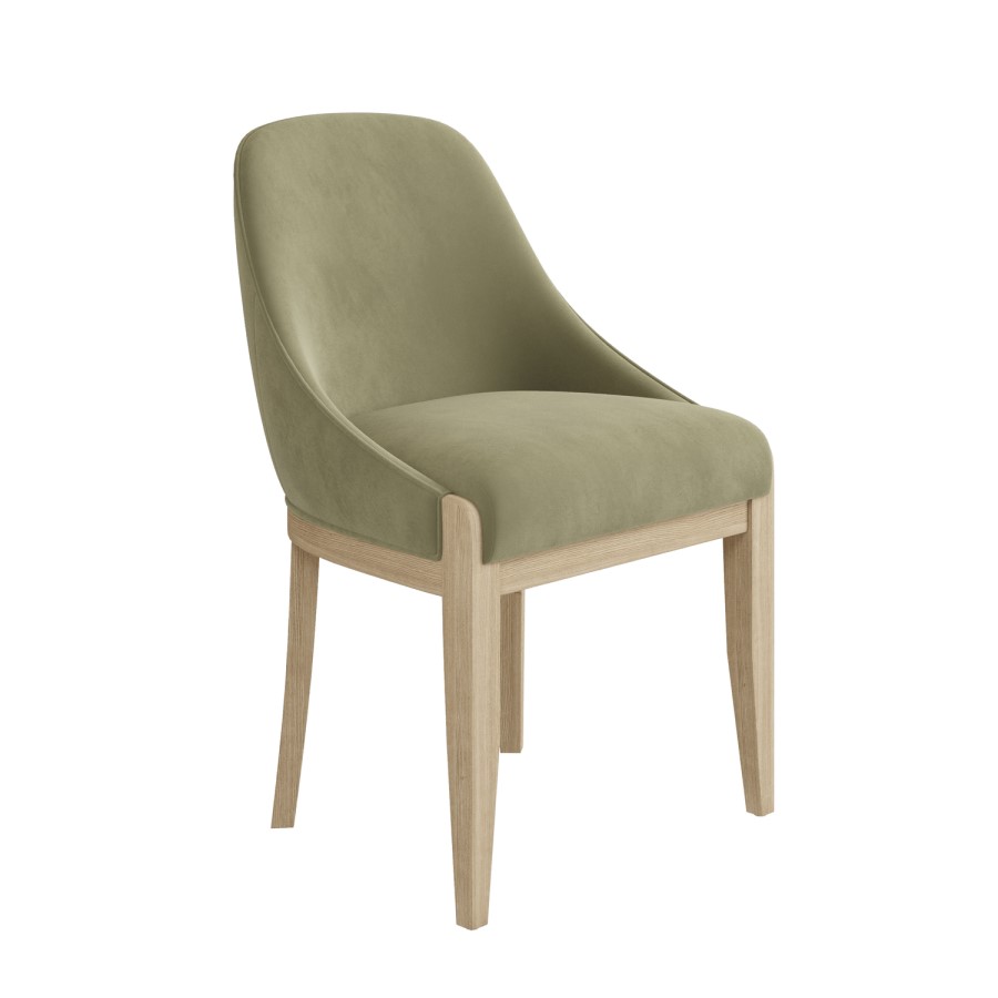 Farmhouse Round Extending Pedestal Dining Table Set with 4 Sage Green Velvet Dining Chairs -Madeline