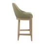 Set of 3 Sage Green Velvet Kitchen Stools with Solid Wood Legs - Madeline
