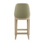Set of 3 Sage Green Velvet Kitchen Stools with Solid Wood Legs - Madeline