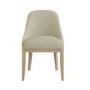 Set of 4 Beige Upholstered Dining Chairs with Solid Wood Legs - Madeline