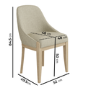 Farmhouse Extending Dining Table Set with 6 Beige Fabric Dining Chairs - Madeline