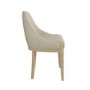 Farmhouse Extending Dining Table Set with 6 Beige Fabric Dining Chairs - Madeline