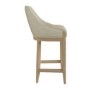 Set of 4 Beige Fabric Kitchen Stools with Solid Wood Legs - Madeline