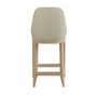 Set of 4 Beige Fabric Kitchen Stools with Solid Wood Legs - Madeline