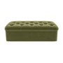 Large Olive Green Velvet Bed Footstool - Myles