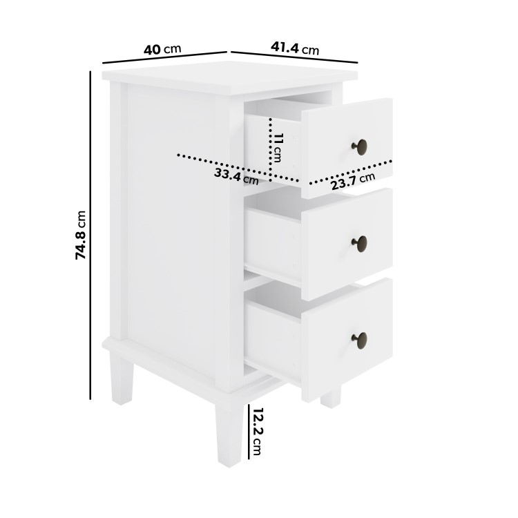 White 3 Piece Bedroom Furniture Set - Marlowe