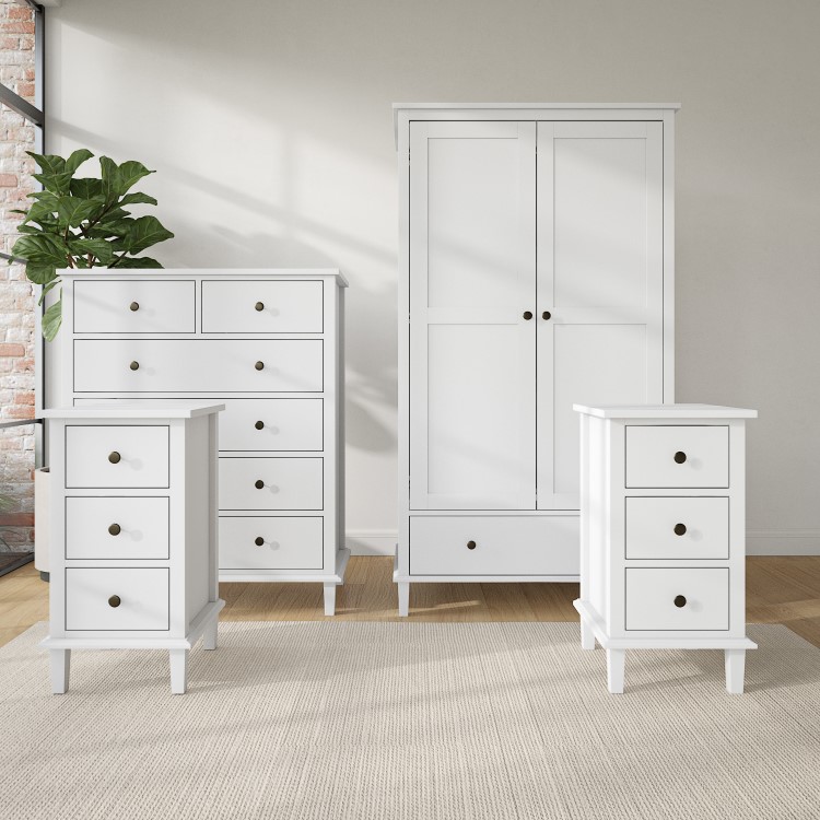 White 4 Piece Bedroom Furniture Set - Marlowe