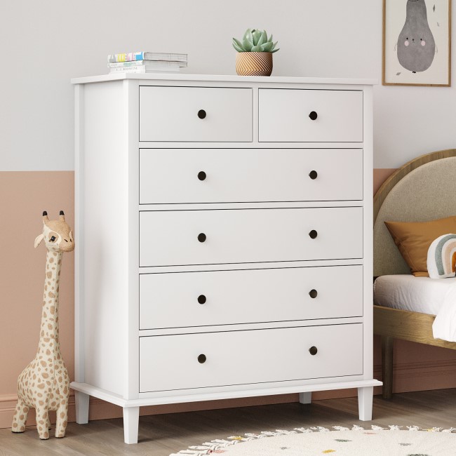 Kids White Painted Chest of 6 Drawers - Marlowe
