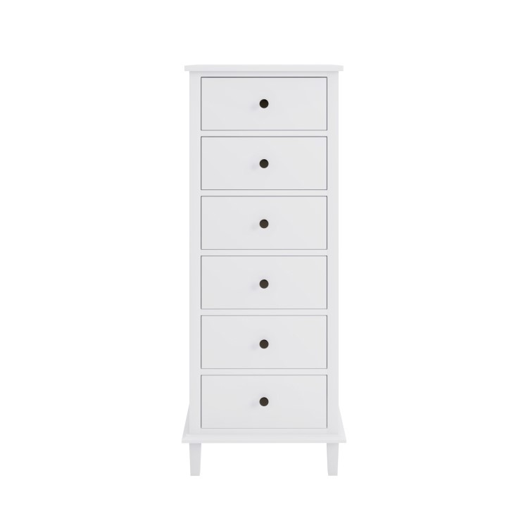 Kids Tall Chest of Drawers in White - Marlowe