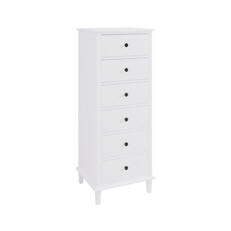 Kids Tall Chest of Drawers in White - Marlowe