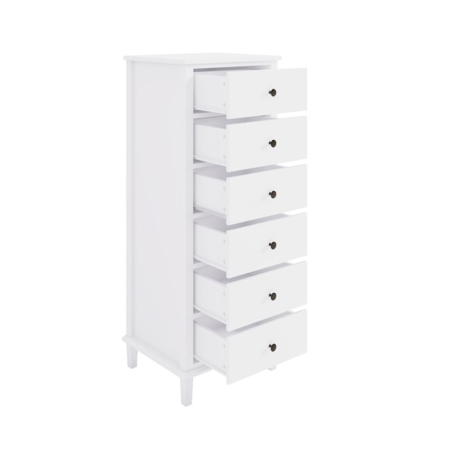 Kids Tall Chest of Drawers in White - Marlowe