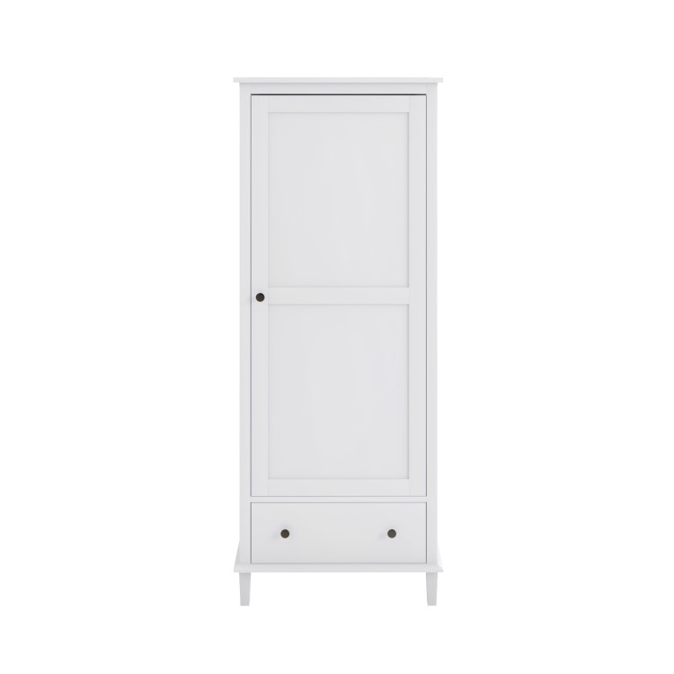 Kids White Single Wardrobe with Drawer - Marlowe