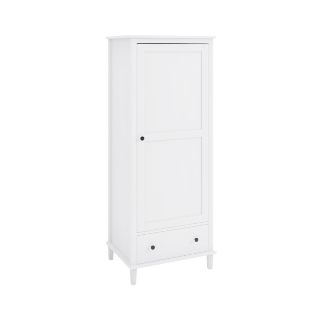 Kids White Single Wardrobe with Drawer - Marlowe