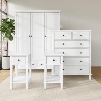 White 4 Piece Bedroom Furniture Set - Marlowe White 4 Piece Bedroom Furniture Set - Marlowe