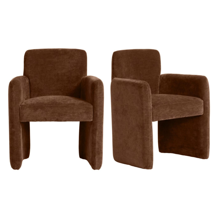 Set of 2 Rust Upholstered Dining Chairs - Mae