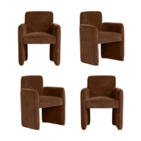 Set of 4 Rust Upholstered Dining Chairs - Mae