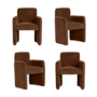 Set of 4 Rust Upholstered Dining Chairs - Mae