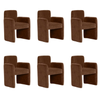 Set of 6 Rust Upholstered Dining Chairs - Mae Set of 6 Rust Upholstered Dining Chairs - Mae