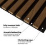 Pack of 4 Walnut Acoustic Wall Panels - 240cm x 60cm - Delamere